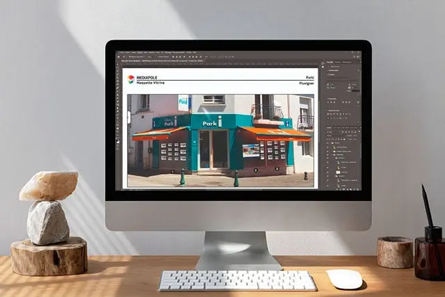 Etude vitrine agence immobiliere